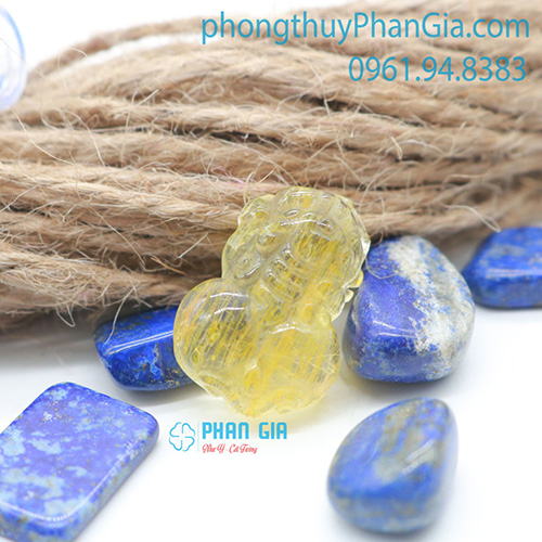  Mặt Tỳ Hưu Thạch Anh Tóc Vàng
