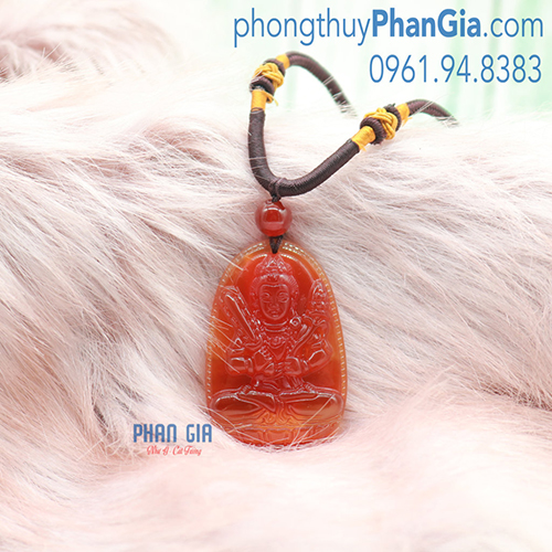  Mặt Phật Hư Không Tạng Bồ Tát Mã Não Đỏ
