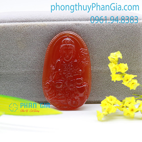  PBM Phổ Hiền Bồ Tát đá Mã Não Đỏ