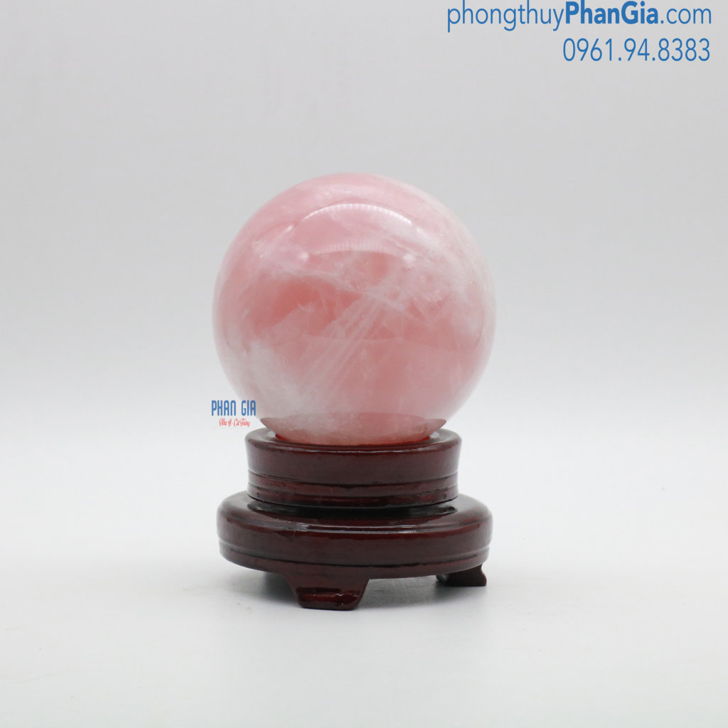  Quả Cầu Đá Thạch Anh Hồng 12cm