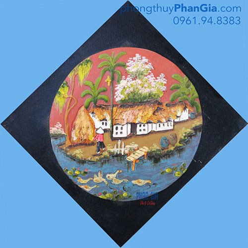  Tranh Gốm Đồng Quê Tròn