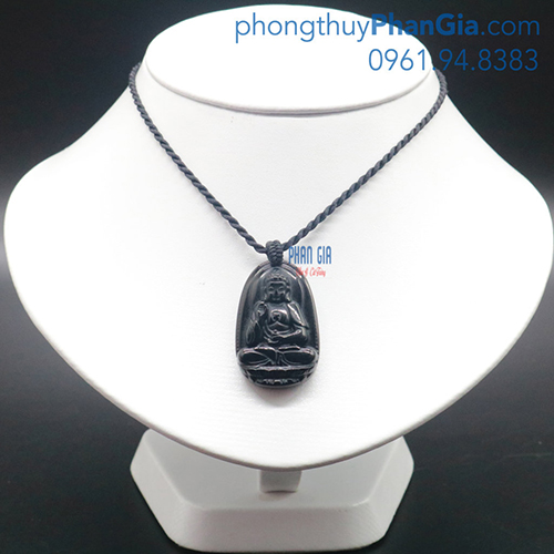  Phật Bản Mệnh A Di Đà Bồ Tát Đá Obsidian Dành Cho Tuổi Tuất,Hợi
