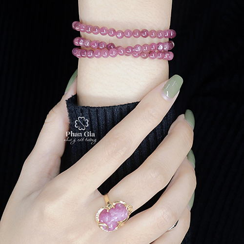 Chuỗi Vòng Tay Đá Tourmaline Hồng